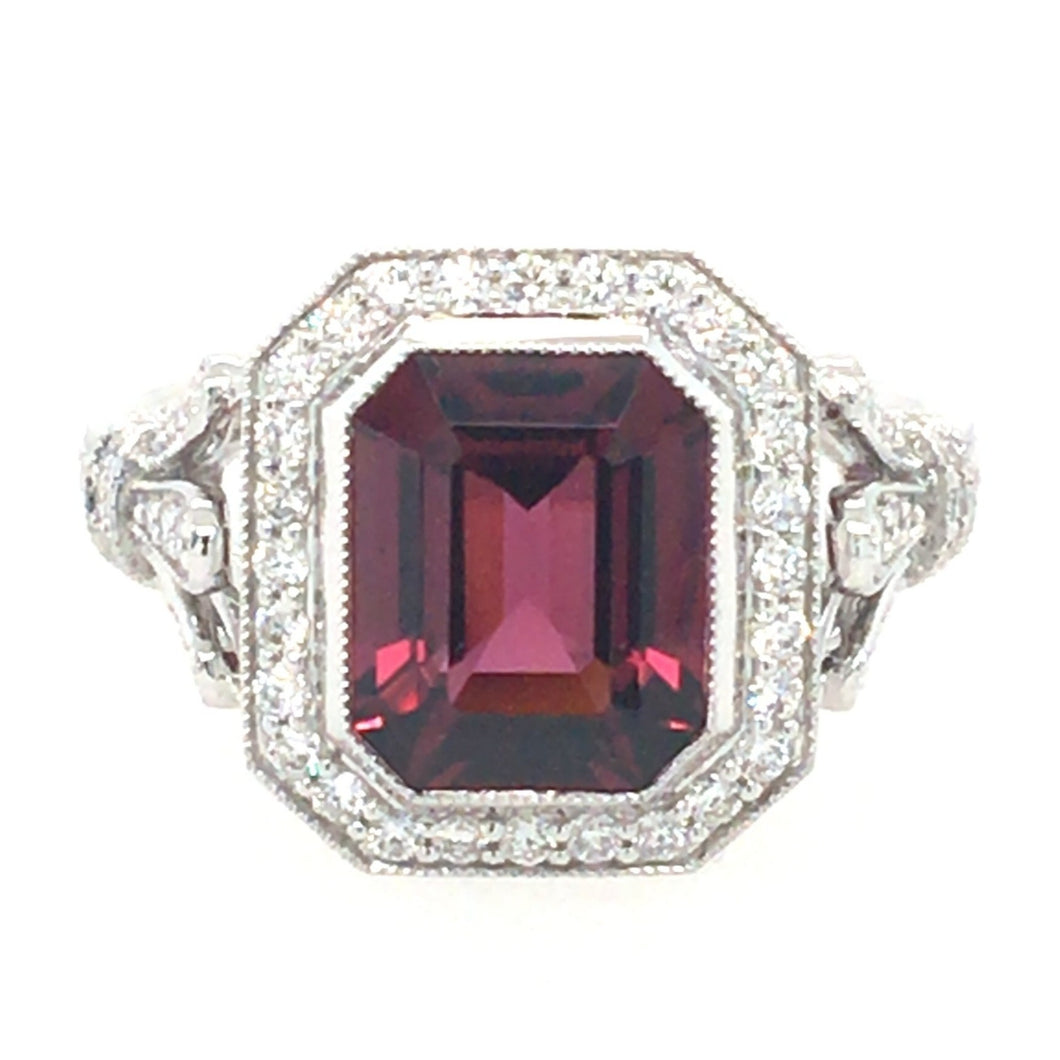 Rhodalite Garnet & Diamond Ring