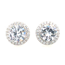 Load image into Gallery viewer, Silver Sparkle Halo Earrings

