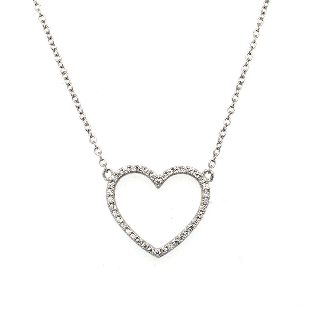 Silver Large Open Heart Necklace